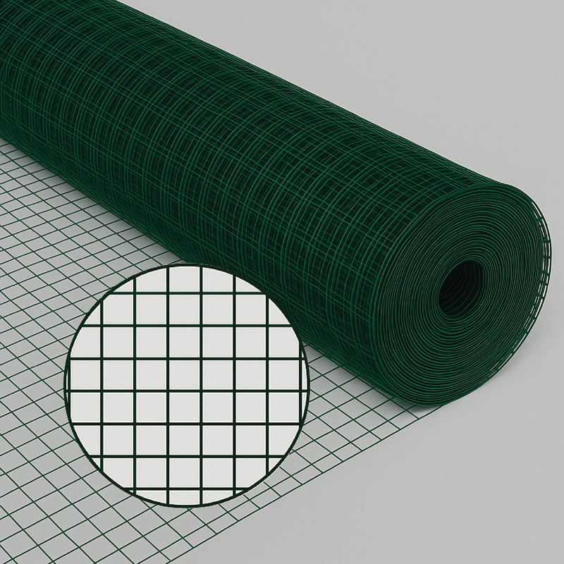 Green PVC Coated Lightweight Mesh, 13x13mm Square Holes
