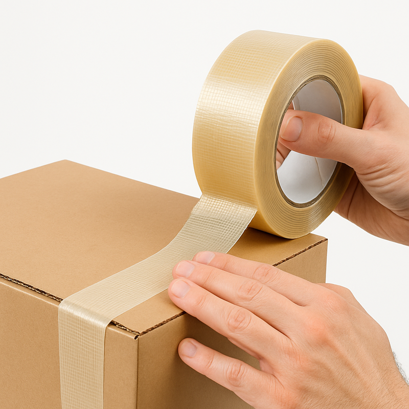 Premium Crossweave Filament Reinforced Packing Tape Heavy-Duty Export & Parcel Sealing 24mm / 48mm x 50m