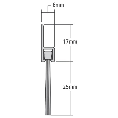 Heavy Duty Aluminium Brush Seal For Windows & Doors