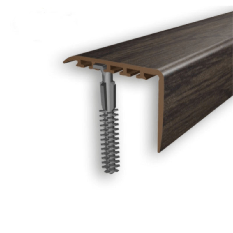 Premium 45 x 22mm PVC Wood Effect Stair Nosing Edge Trim Durable Easy Install Moisture & Dirt Resistant Perfect for Home & Commercial Use