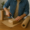 Premium Ribbed Kraft Paper Rolls Eco-Friendly Tear-Resistant Wrapping Packaging