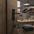 Deco Lever on Backplate Door Handle Set in Black Nickel -...