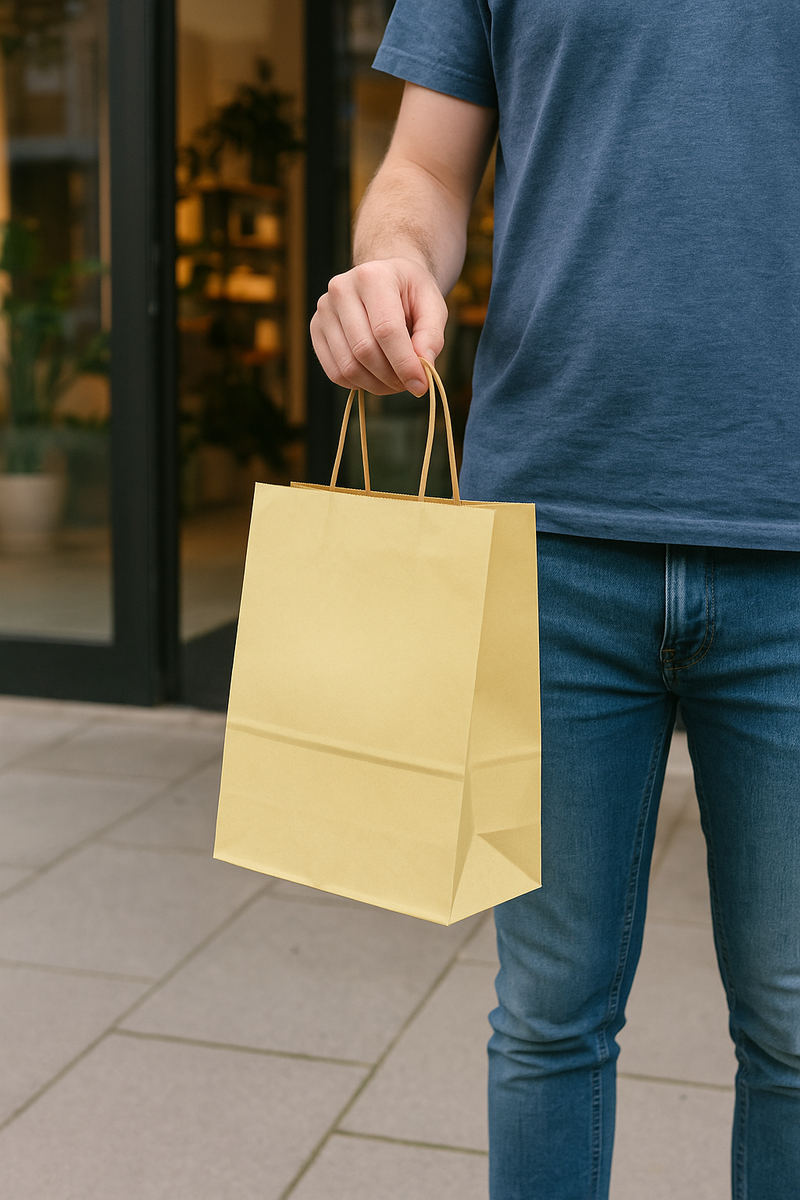 Premium Ivory Paper Bags with Twist Handle Eco-Friendly Retail Event Packaging