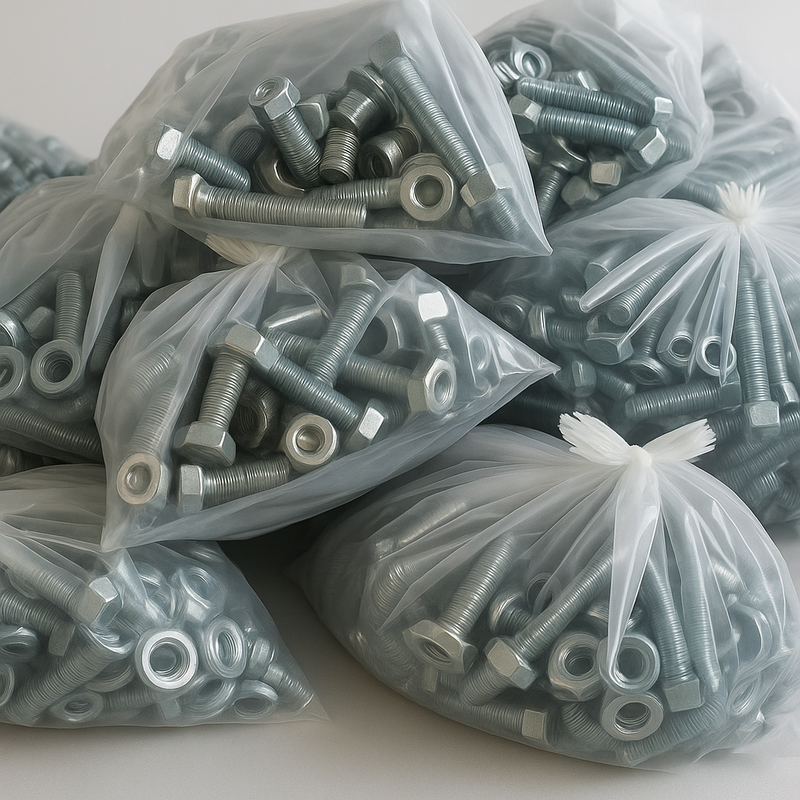 Heavy-Duty Clear Polythene Bags 1000 Pack Industrial Strength Tear-Resistant Storage for Hardware Tools