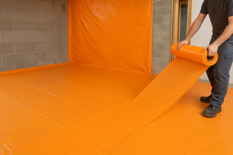 Premium Fire Retardant Polythene Sheeting 1000g LPS 1207 Heavy Duty Floor Carpet Protection Roll