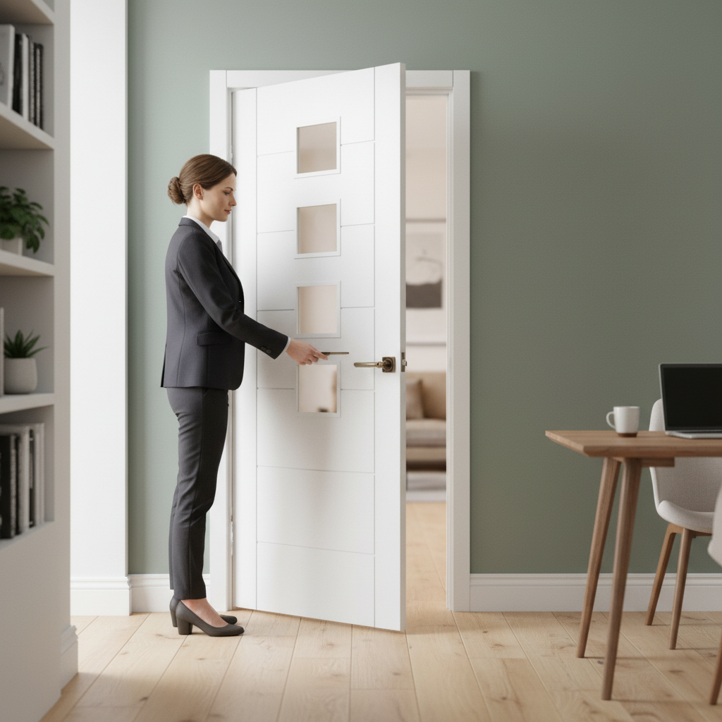 Premium Made-to-Measure Internal Door with 7 Panels and Obscure Glass for Custom Interiors