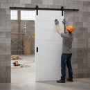 Internal White Primed Shaker Four-Panel Sliding Door Set