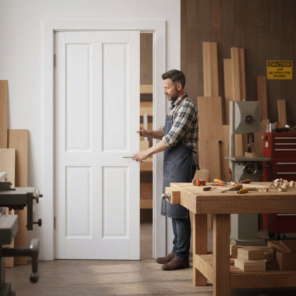 Internal White Primed 4 Panel Door Pair - Elegant Design