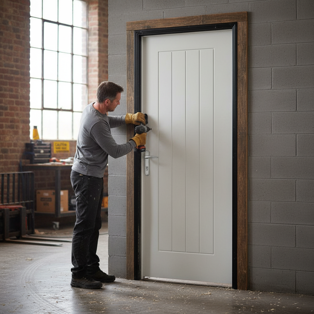 External White Painted Composite Door - Customizable, Dur...