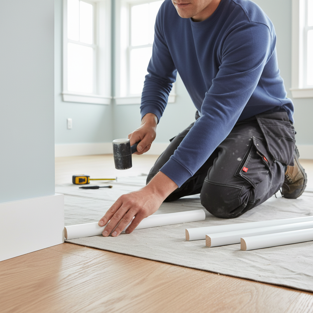 2.4m White Painted Quadrant Moulding 12mm x 19mm for