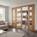 Premium Oak Shaker 4 Light Room Divider with Matching Demi Panels - Customizable Sizes and Configurations
