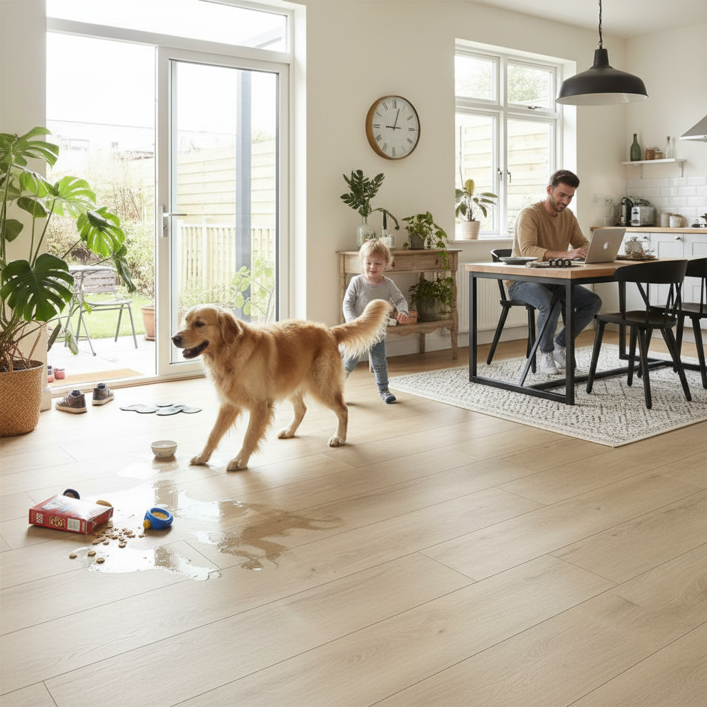 5mm Embossed UV Coated Rigid Core Vinyl Flooring with Oak...