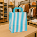 Premium Blue Striped Paper Carrier Bags with Strong Tape Handles Eco-Friendly Reusable 100% Recyclable Gift Bags Best-Selling Retail Party Packaging