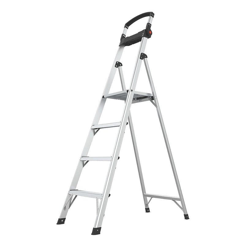 Ultra Durable Aluminium 4-Step Platform Step Ladder With Handrail - 1.8m