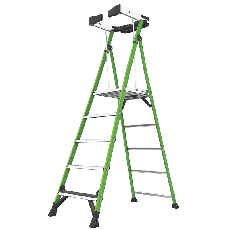 Highly Durable Fibreglass 5-Step Platform Step Ladder For Professional Use - 2.29m