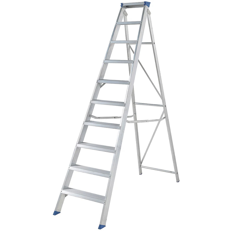 Industrial Grade Aluminium 10-Step Swingback A-Frame Ladder For Commercial Use