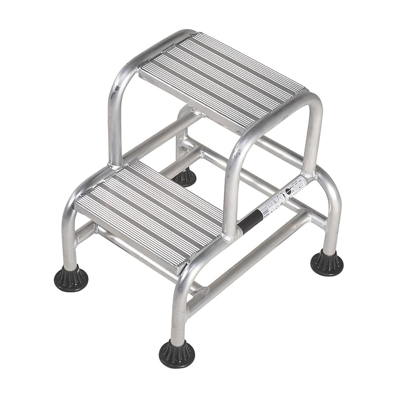 Highly Durable Silver Aluminum 2 Safety Steps With Platform - 500mm