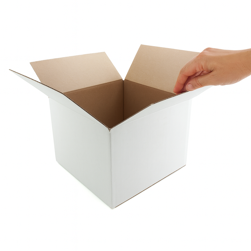 Premium Single Wall White Cardboard Boxes Medium Duty Packing Cartons for Storage Shipping