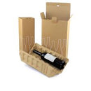 Heavy-Duty Bottle Postal Boxes Secure Tape-Free Wine Shipping Solution with Printed Fragile Design