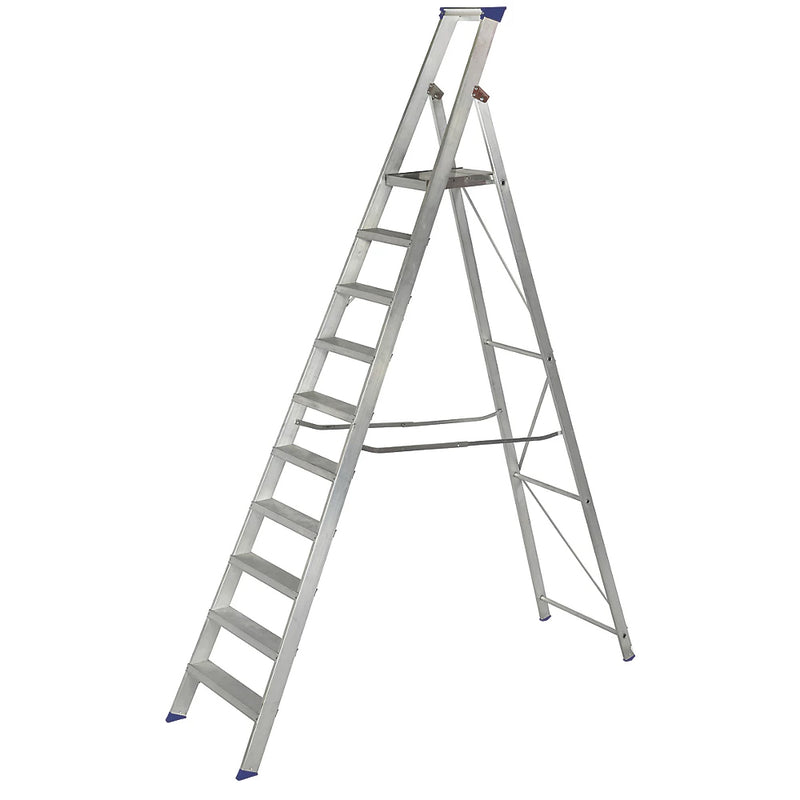 Industrial Grade Fibreglass 10-Step Platform Step Ladder For Electrical Work - 2.74m