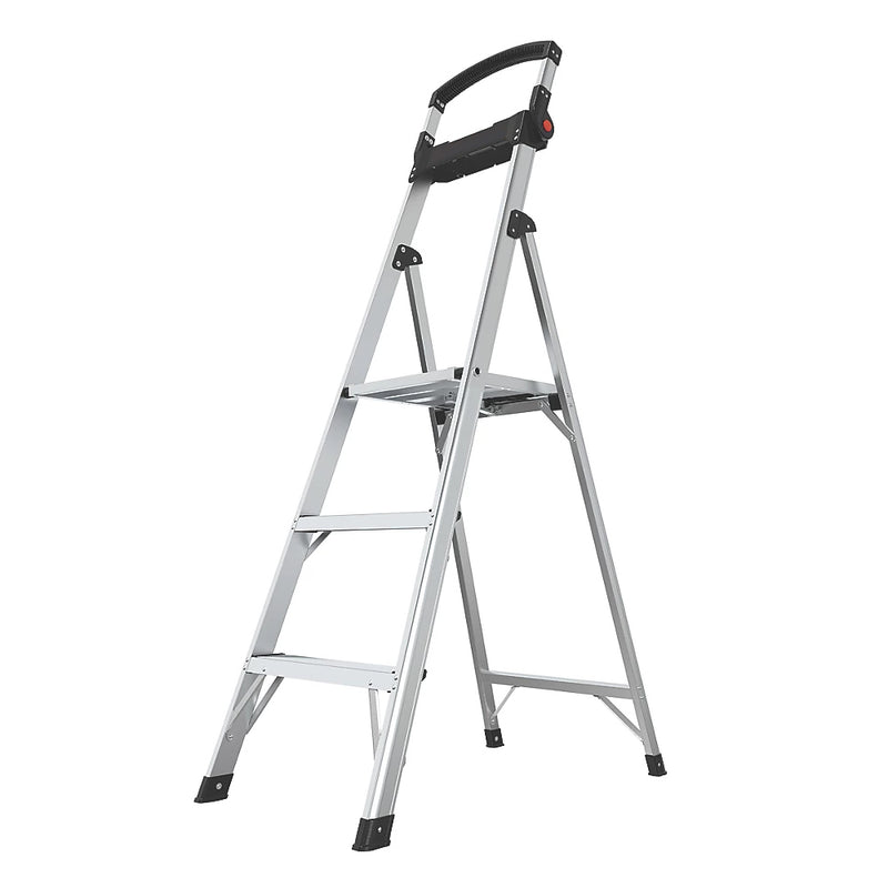 Premium Aluminium Lightweight 3-Step Platform Ladder With Handrail - 1.5m