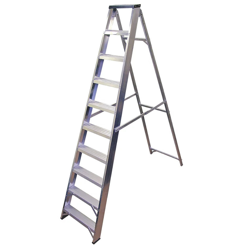 High Durable Aluminium 10-Step Swingback A-Frame Ladder For Professional Use