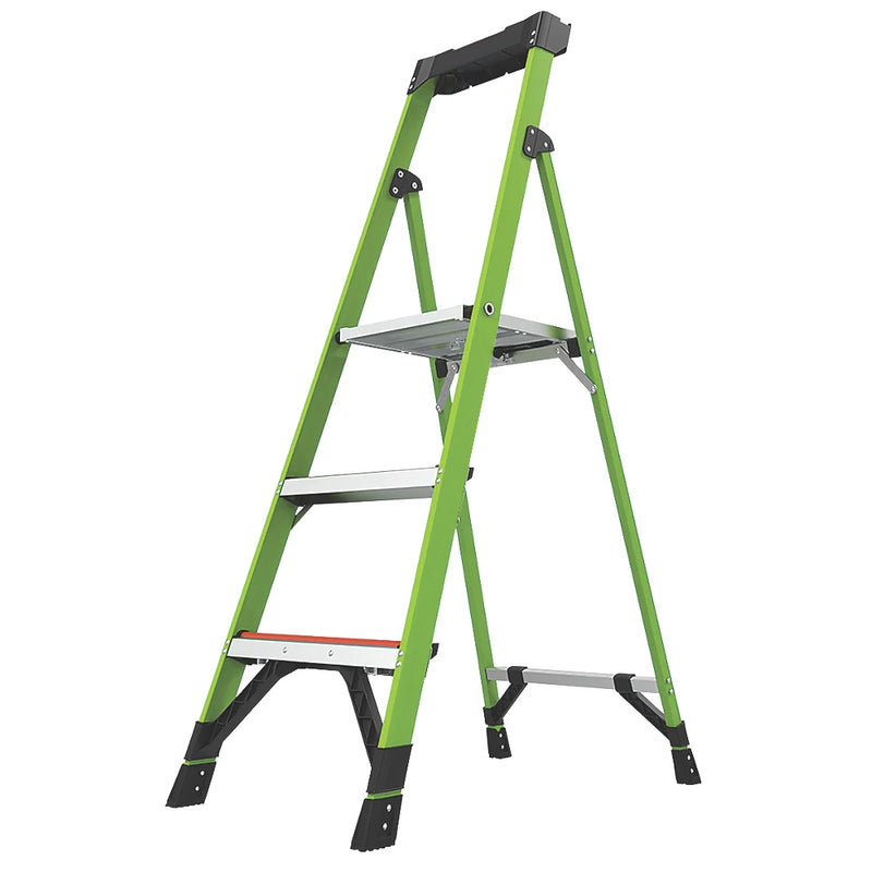 Professional Fibreglass 3-Step Platform Step Ladder For Industrial & Commercial Use