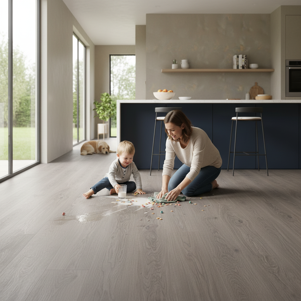 8mm Water-Resistant Laminate Flooring with Oak Effect