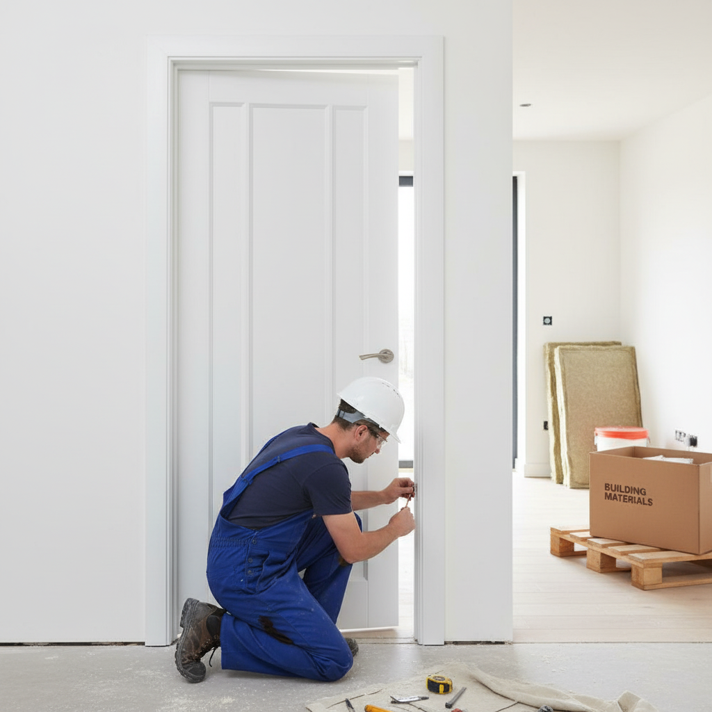 Internal Primed 3 Panel Fire Door with Solid Core
