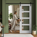 Internal White Primed Shaker 4 Light Clear Glass Sliding ...