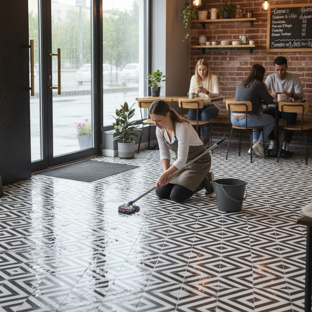 Water-Resistant 8mm Laminate Flooring in Retro Black