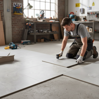 Premium Water-Resistant 8mm Matt Laminate Flooring with Authentic Tile Effect and Easy Click Installation