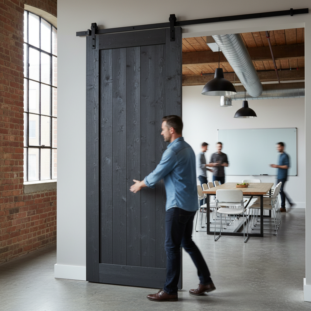 Matt Black Top Hung Sliding Barn Door Track for Doors up ...