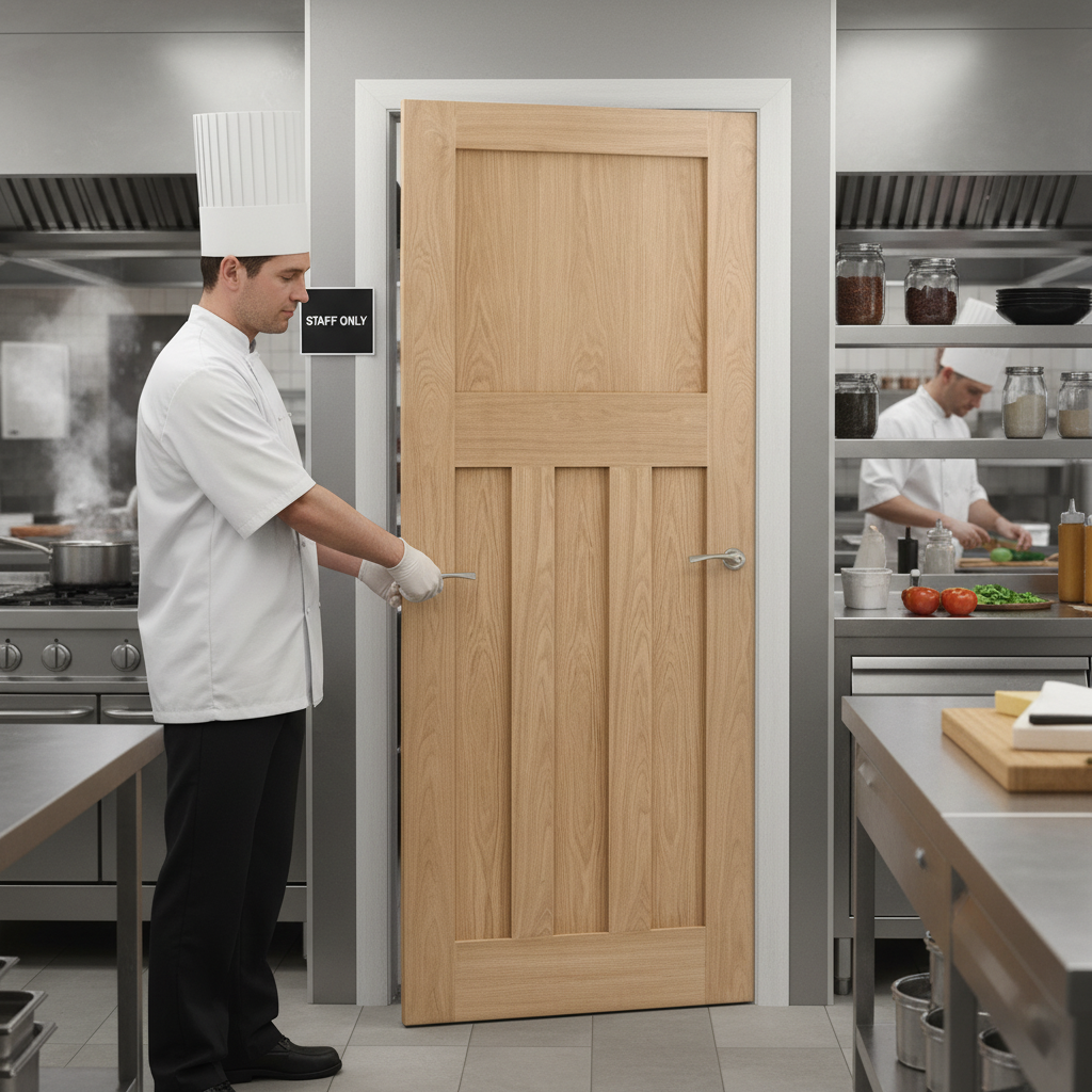 Unfinished 1930's DX 4 Panel FD30 Fire Door