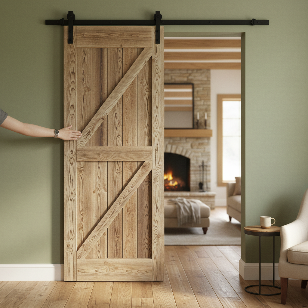Carbonised Internal Pine Z Brace Sliding Barn Door