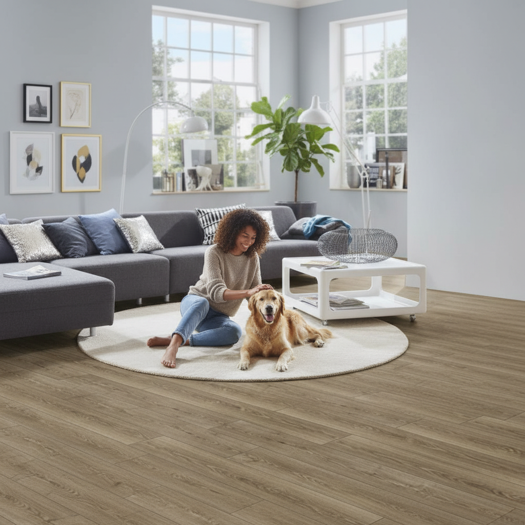 8mm Embossed Laminate Flooring with Water-Resistant Surface
