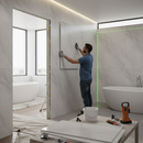 Light Grey Marble PVC Gloss Waterproof Wall Panelling