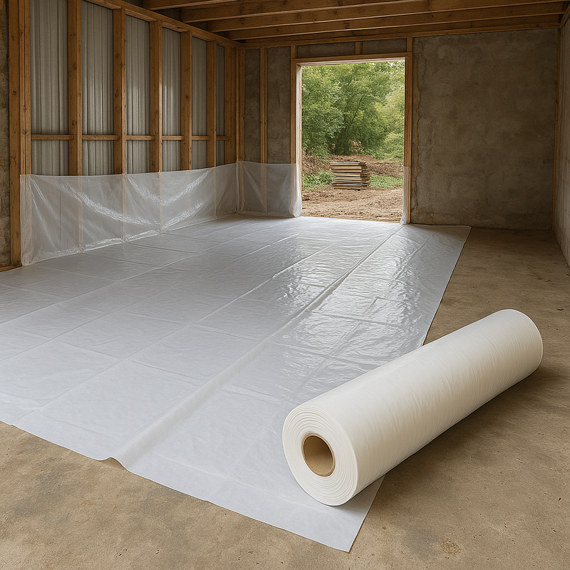 Premium Flame Retardant Polythene Sheeting 4m x 50m, 200m² Roll Medium Duty Certified1207 Protection