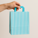 Premium Blue Striped Paper Carrier Bags with Strong Tape Handles Eco-Friendly Reusable 100% Recyclable Gift Bags Best-Selling Retail Party Packaging