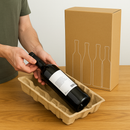 Premium Bottle Postal Boxes Moulded Pulp Inner for Maximum Protection Sustainable Tape-Free Wine Shipping Box