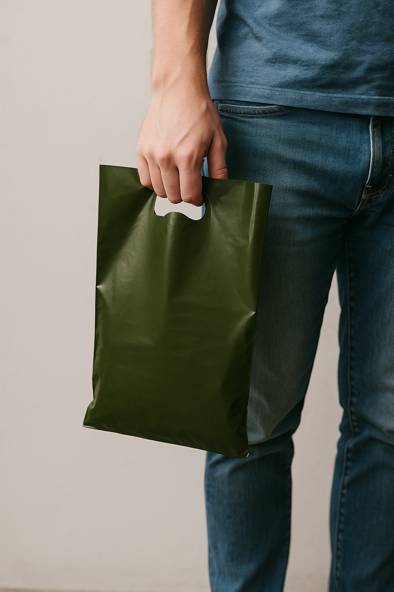 Premium Harrods Green Retail Carrier Bags Heavy-Duty Plastic Shopping Bags with Gusset