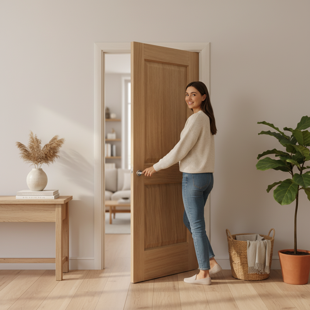 Premium White Oak 2 Panel Internal Door - Elegant Design for Traditional and Modern Interiors