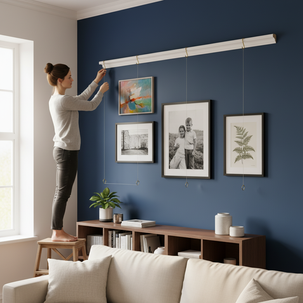 Premium White Painted Picture Rail Moulding 20mm x 45mm for Doorways and Frames - High-Quality Professional Grade for Industrial and Commercial App...