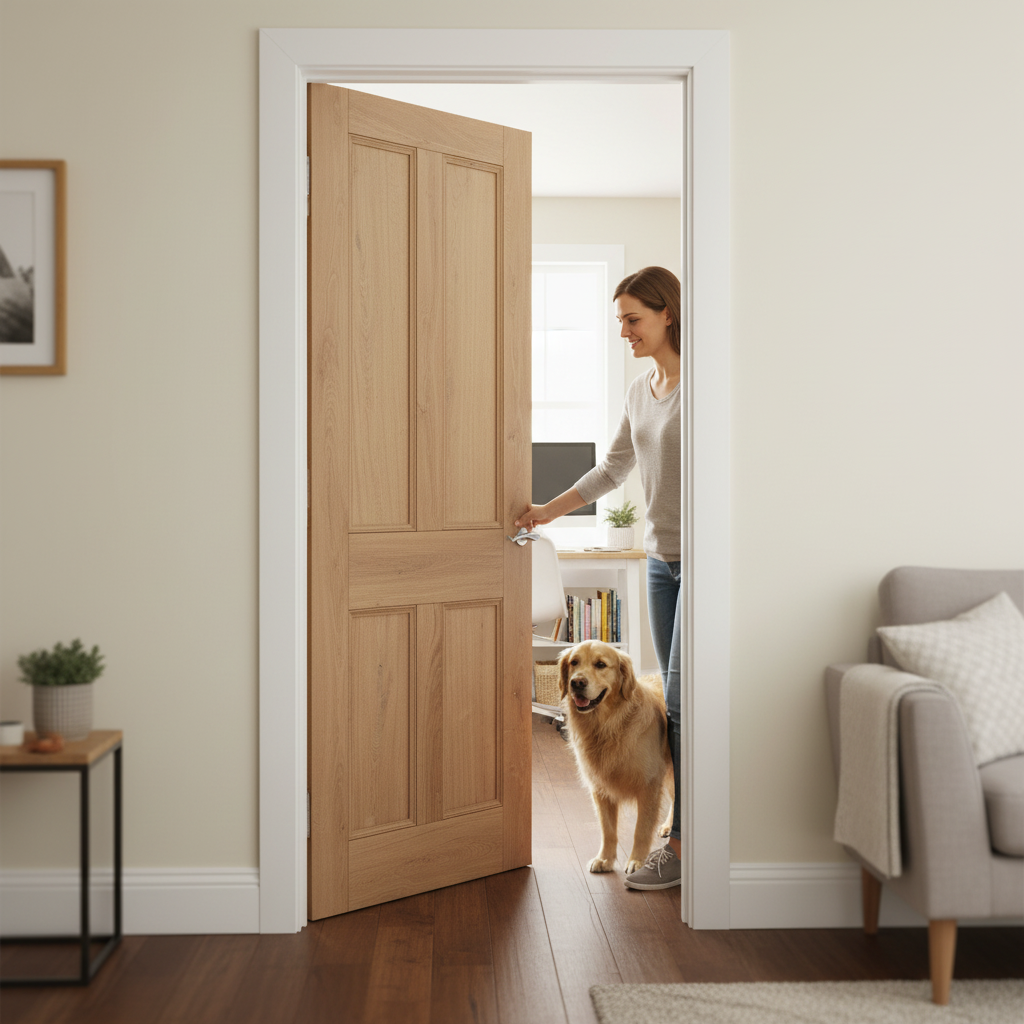Fully Finished Rustic Oak Victorian Internal 4 Panel Door...