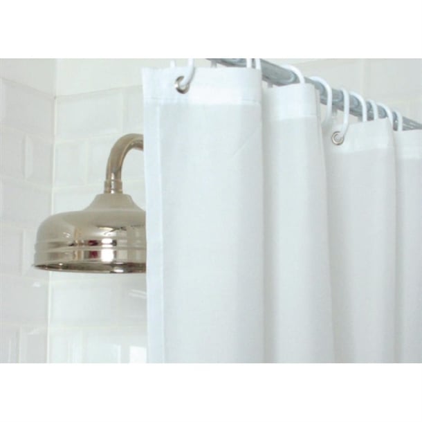 Essentials Plain Shower Curtain White