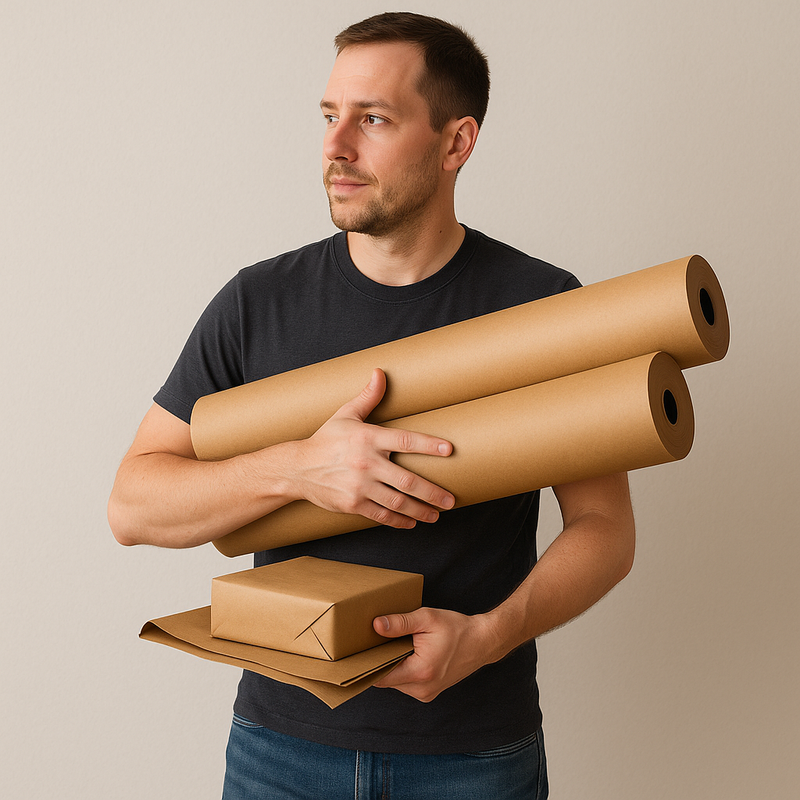 Premium Imitation Kraft Paper Recycled Biodegradable Tear-Resistant Packaging Paper for Shipping Wrapping