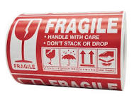 Premium Shipping Labels Bold Red Warning Stickers 250-Pack Roll Must-Have for Safe Delivery