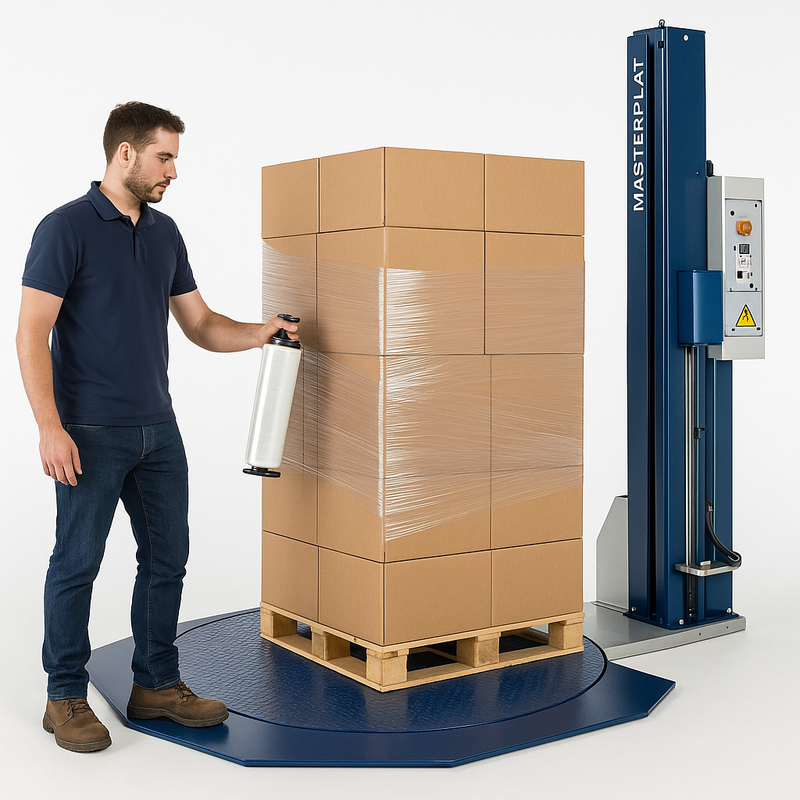 High-Performance Pallet Wrap Machine Premium Turntable Wrapper with Touchscreen Film System