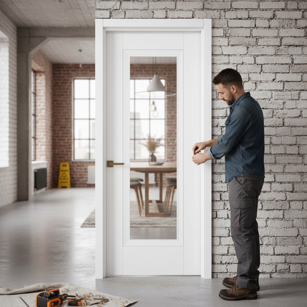 Premium Made-to-Measure Internal Door with Clear Glass Panel - Custom Sizes for Perfect Fit
