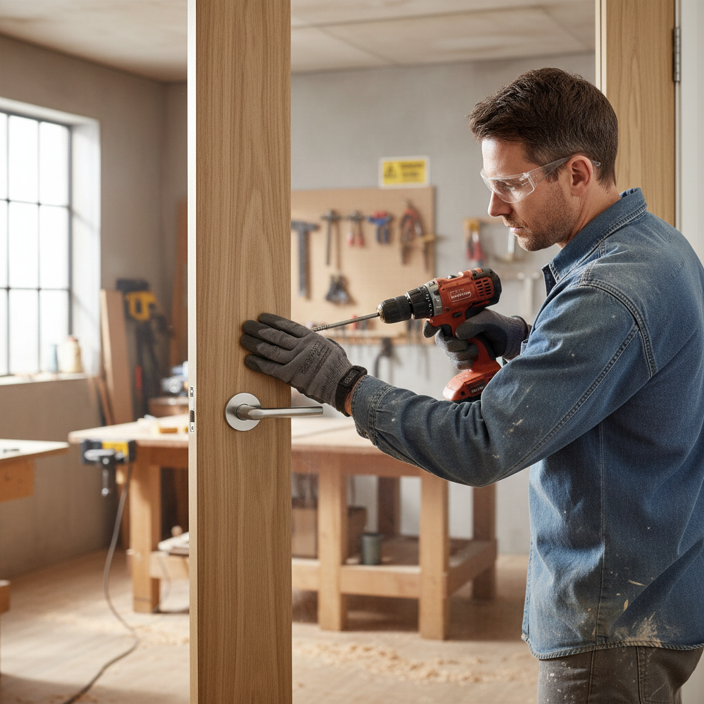 Premium Fully Finished Internal Oak Pattern 10 Door with Clear Glass Pane and Engineered Core Construction